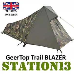 Camouflage Wild Camping 1 Person Tent, 2/3 Season - Titanium Tent Pegs - 1.5kgs - Picture 1 of 13