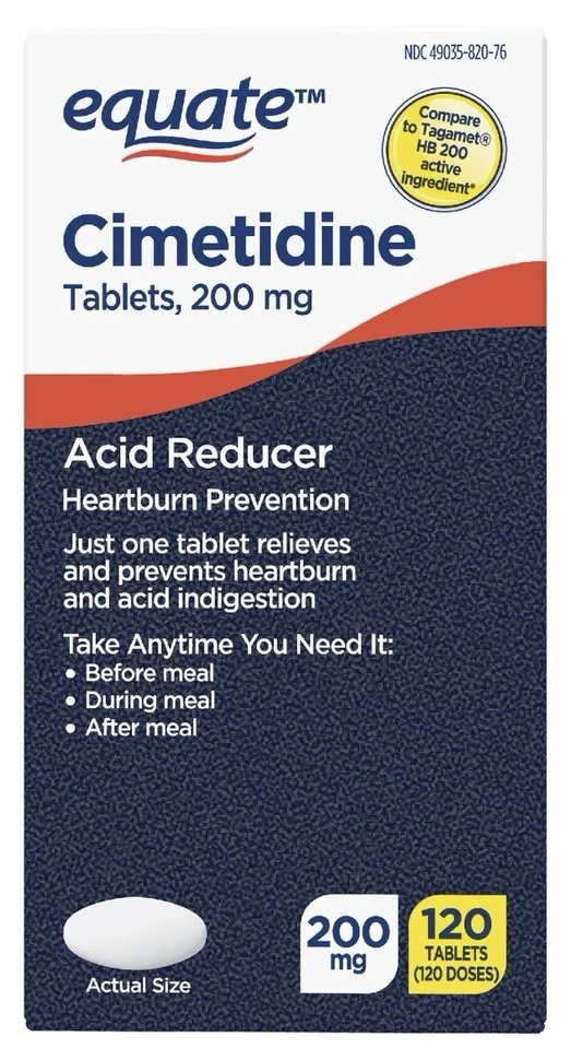 (2) Comprimidos Equate Cimetidine 200mg (240) Comprimidos Total Expirado 27/01 - Imagem 1 de 1