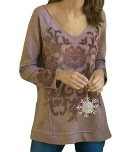 Soft Surroundings Renaissance Oversized Lounge Sweatshirt Damen mittelbraun - Bild 1 von 11