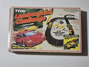 Set Corsa Elettrico Tyco Lamborghini Challenge Vintage con Pista LEGGI PER RICAMBI - Foto 1 di 24
