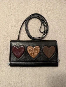 Brighton Triple Heart/Multi Heart Crossbody Wristlet Clutch With Straps - Picture 1 of 24