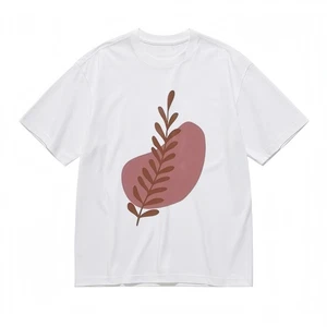 Women's Comfortable Slight Stretch Classic T-Shirt Foliage Abstract Pattern Tee - Picture 1 of 6