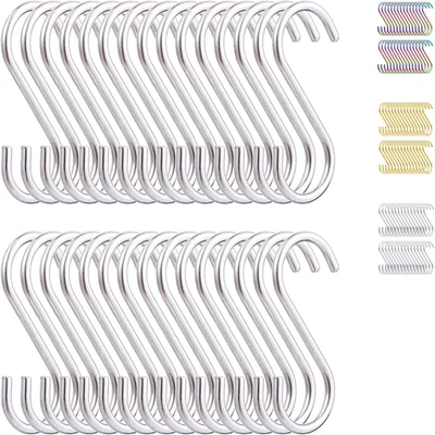 S Hooks for Hanging 30 Pack Heavy Duty Stainless Steel Multipurpose Hangers - Image 1 of 4