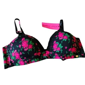 Sujetador Floral Betsey Johnson Rosa y Negro Talla 38B Nuevo con Etiquetas - Imagen 1 de 4