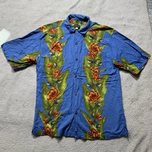 Tony Lambert Shirt Mens Small Button-Up Short Sleeve New York Hawaiian Floral - Picture 1 of 13