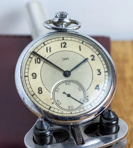 Zim Pocket Watch 15 Jewels Open Face Mens Vintage Rare USSR Gift For Men - Picture 1 of 6