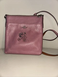 Bolso de Hombro Coach Disney Minnie Mouse Cuero Rosa 70260c - Imagen 1 de 10