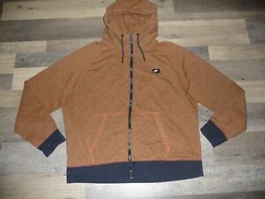 NIKE Tech Fleece Hoodie Full Zip Jacket Dri-Fit Heather Orange XL Poly Cotton