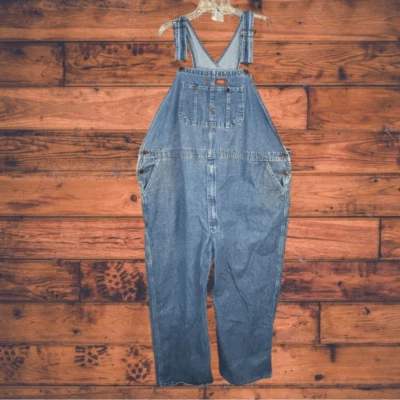 Dickies Blue Denim Overalls Size 50X30 - Image 1 of 4