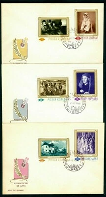 1966 El Greco,Daumier,Train,van Eyck,Grigorescu,Ressu,Painting,Romania,2519,FDC - Image 1 of 2