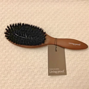 Spazzola per capelli in legno liscio Living Proof setole di cinghiale misura standard blu/marrone nuova - Foto 1 di 2