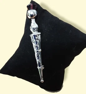 Vintage silver Mizpah Dirk Sword Amethyst Glass Kilt Pin Brooch - Picture 1 of 6