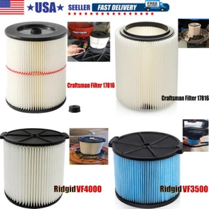 Replacement Filter Craftsman & Ridgid Shop Vacuum Filters for 5 6 8 12 16 gallon - Picture 1 of 41