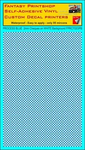 KARIERTE PROZESS BLAUE QUADRATE 2 mm AUF WEISS Vinyl Transfers Aufkleber FPRC702PB - Bild 1 von 9