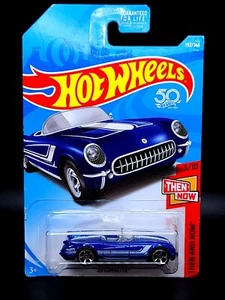 2018 Hot Wheels Then And Now '55 Corvette #192 Blue - Picture 1 of 6