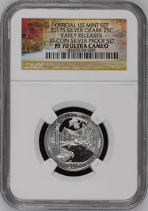 :2017 S S25C OZARK SCENIC RIVERWAYS AMERICA THE BEAUTIFUL NGC PF70 UCAM TOP POP - Picture 1 of 2