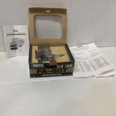 Motor de avión SAITO FA-60T Flat Twin 4 tiempos brillante Nitro RC .60 Foto 1 de 4