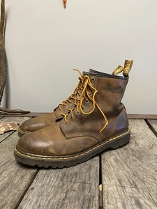 VINTAGE 80s DOC DR MARTENS Brown Men’s Size 12 Boots UK Skinhead Punk - Picture 1 of 6