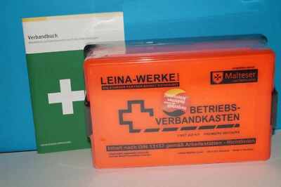 LEINA-WERKE Betriebsverbandkasten Verbandkasten DIN 13157 Erste Hilfe Verbandbuch MHD 2030