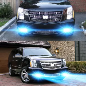 For Cadillac Escalade 2007-2014 8000K 9005 H10 COB Front LED Fog Light Bulbs KIt - Picture 1 of 12
