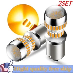 AUXITO 1156 Amber LED Turn Signal Light Bulb Error Free Anti Hyper Flash 54H 4pc - Picture 1 of 11