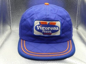 Vigorena Feeds Patch Blue White Orange Thinsulate Thermal Earflaps Small Hat Cap - Picture 1 of 13