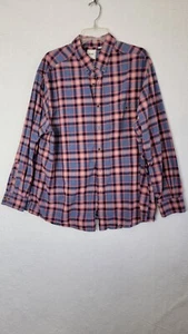 ROWM Men's 2XB Blue Red Plaid Button Down Shirt Long Sleeve Collar - Picture 1 of 7