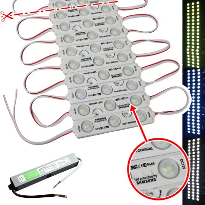 20x 100x 3 LED Samsung Chip Moduli RGB Bianco Travo 12V 1,5W Pubblicità Illuminazione - Immagine 1 di 2