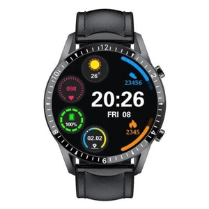 New I9 Smart Watch Blood Oxygen Meter Black Black PU leather Band - Zdjęcie 1 z 12