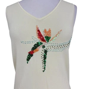Top vintage de lentejuelas Banana Bay sin mangas talla grande - Imagen 1 de 7