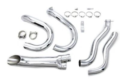 Chrome 2 into 1 Exhaust Header Set for FL 1970-1984 FX 1971-84 Harley Shovelhead Foto 1 de 4
