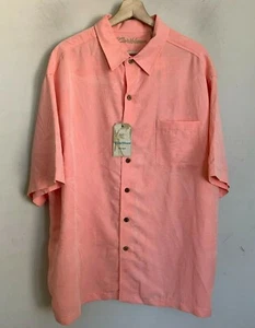 Roundtree Yorke Caribbean Shirt Soft Coral Short Sleeve Buttons (2 Sizes) NEW - Picture 1 of 8