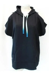 Lane Bryant LIVI Active 22/24 Hoodie Sweatshirt Sleeveless Black Open Shoulder - Picture 1 of 12