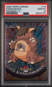 2000 Topps Chrome Kangaskhan Pokémon TV Card #115 PSA GEM MT 10 - Picture 1 of 2