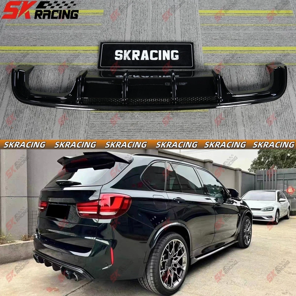 Глянцевый черный/углеродное волокно задний бампер диффузор кромки для BMW X5M X6M F85 F86 15 + - Изображение 1 из 4