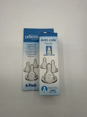 Pezón biberón anticólicos Dr Brown's paquete de 6 pezones nivel estrecho 2 envío gratuito Foto 1 de 4