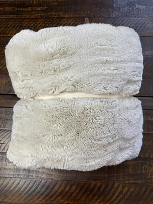 "Manta acanalada de piel sintética Pottery Barn marfil 50"" x 60"" usada" Foto 1 de 4