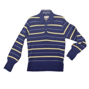 VTG Andhurst Blue Stripe Acrylic Sweater Point Collar 3 Button Sweater Medium - Picture 1 of 7