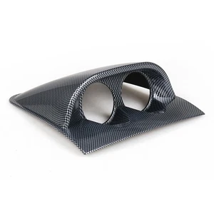2'' 52mm Carbon Fiber Dual Dash Gauge Meter Pod 2 Hole Dashboard Mount Holder - Picture 1 of 6