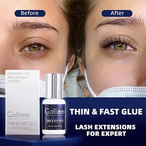 Gollee Wimpernkleber Wimpernverlängerung Kleber hohe Flexibilität 50 Tage Retention schwarz - Bild 1 von 7