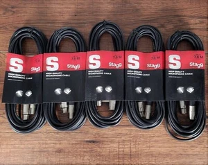 Stagg SMC7.6M 25' XLR Microphone Cable Black 5 Pack - Picture 1 of 3