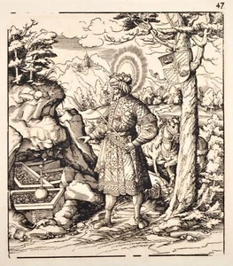 Beck Burgkmair Guntramus Original Antique Print 1516/ 1799 Saint Guntram I. - Picture 1 of 6