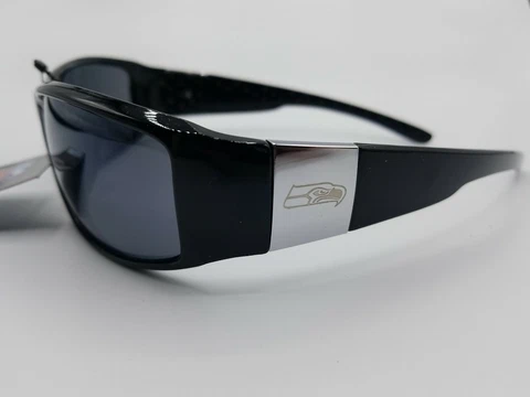 Seattle Seahawks NFL Chrome Black Football Sports Sun Glasses (new) Cover