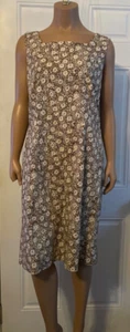 Schönes knielanges Sommerkleid Größe 16 Sag Harbor braun & weiß geblümt - Bild 1 von 4