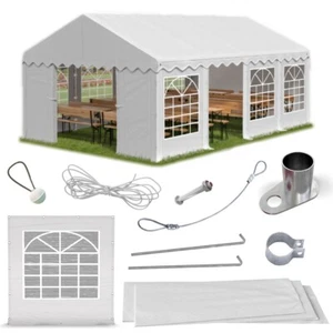 5x8 Partyzelt Pavillon Bierzelt Festzelt Gartenzelt Markt Zelt 8x5 NEU PE weiß - Bild 1 von 8