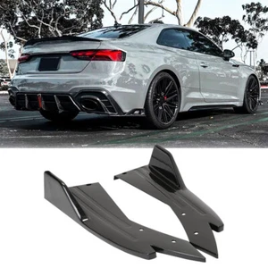 Black Rear Bumper Diffuser Lip Canard Splitter Mods For Audi A3 A4 S3 S4 RS3 RS4 - Picture 1 of 11