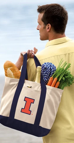 Illinois Illini Tote Bags DELUXE CANVAS University of Illinois Tote Bag Cover