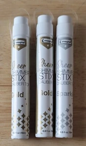 Imagine SHEER SHIMMER STIX Lot of 3 Dauber Top Gold & Silver 0.5 fl oz/15ml - Picture 1 of 3
