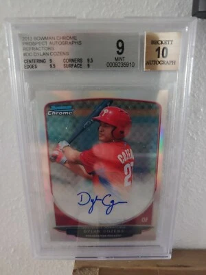 2013 Bowman Chrome Prospect Auto Refractors/500  #DC Dylan Cozens BGS 9 AUTO 10 - Image 1 of 2