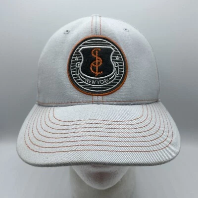 Sean John 徽标帽子成人弹性贴合均码灰色棒球帽男式街头服装 — 第 1/4 张图片